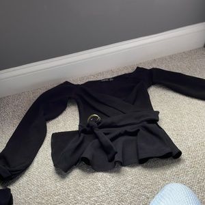 Black off the shoulder blouse